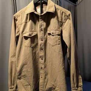 Paper Denim & Cloth Tan Casual Button Down Shirt Medium